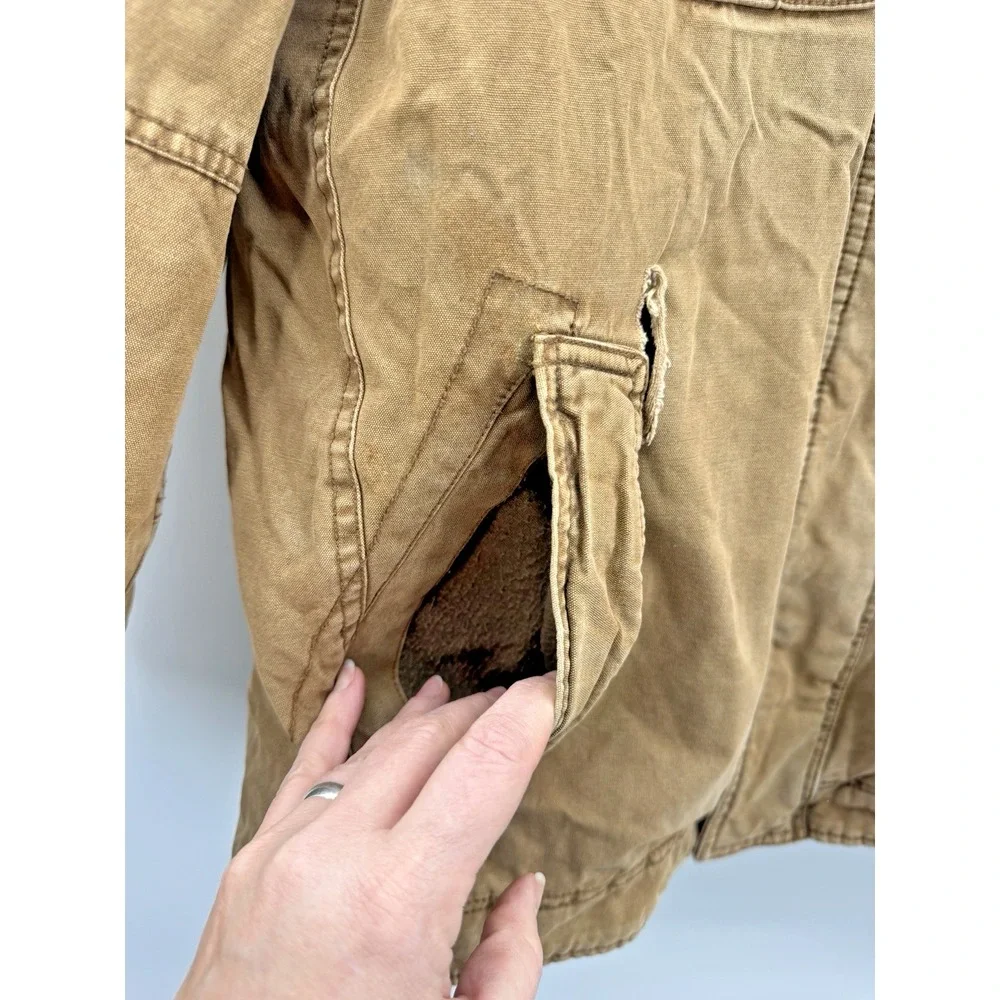 Levis Jacket Mens Commuter Trucker Jacket Coat XL Hood Sherpa Lined Grunge